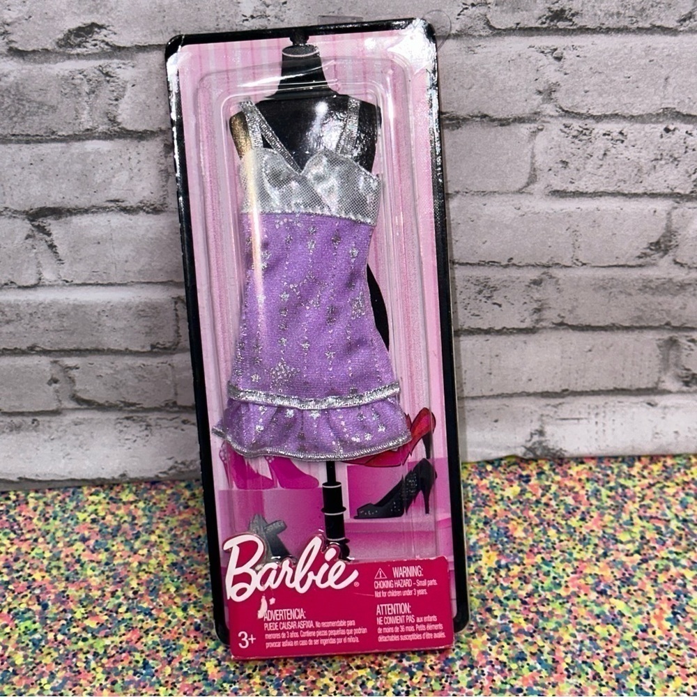 Barbie Doll Dress 2009 Fashion Fever Glam Party Dress Silver Purple Rare NEW NIB